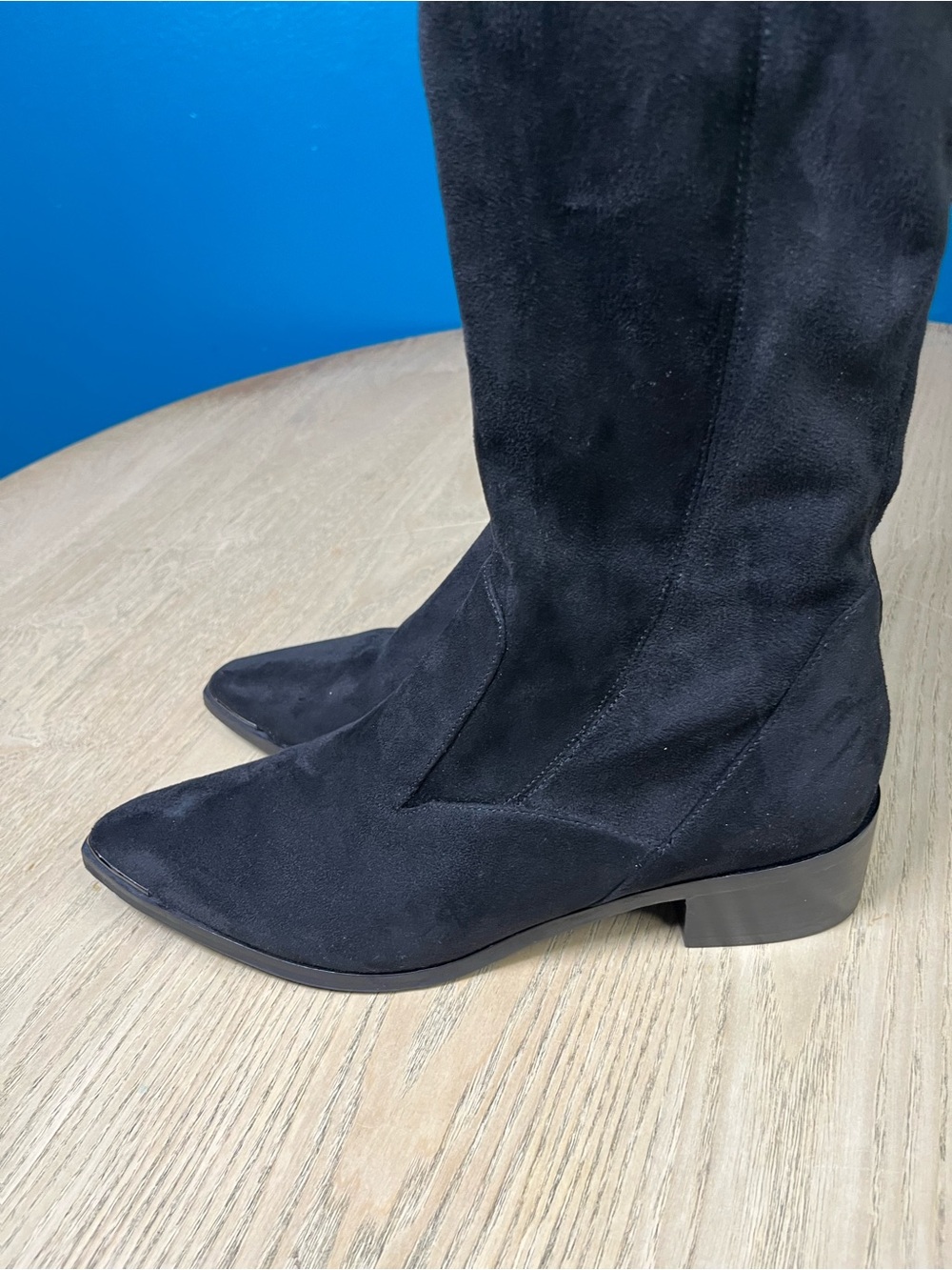 Marc Fisher Yaki OTK Over The Knee Black Faux Suede Boots Women’s Size 7.5 - Picture 7 of 9